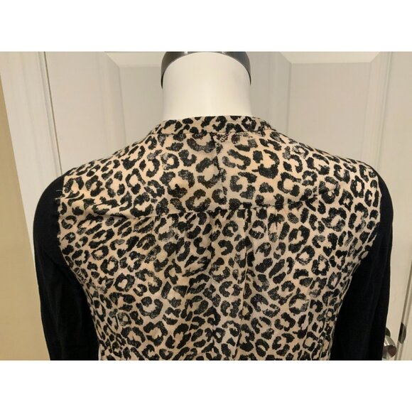 Rebecca Taylor Tan & Black Leopard Print Button Up Shirt, Size 0 (US) - Picture 8 of 9
